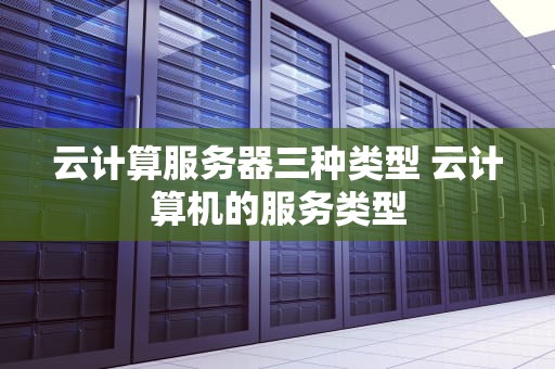 云计算服务器三种类型 云计算机的服务类型
