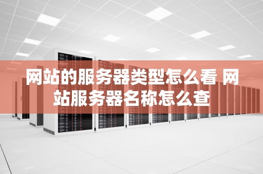 网站的服务器类型怎么看 网站服务器名称怎么查