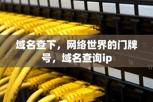 域名查下，网络世界的门牌号，域名查询ip