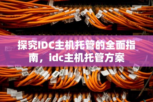 探究IDC主机托管的全面指南，idc主机托管方案