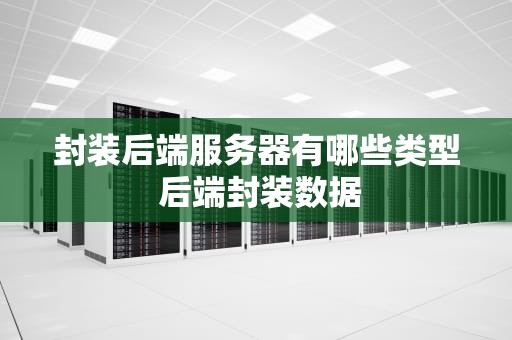 封装后端服务器有哪些类型 后端封装数据