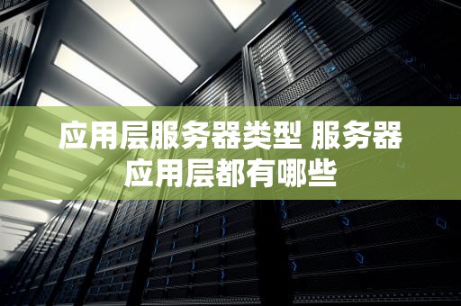应用层服务器类型 服务器应用层都有哪些