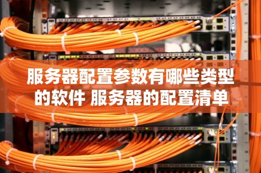 服务器配置参数有哪些类型的软件 服务器的配置清单