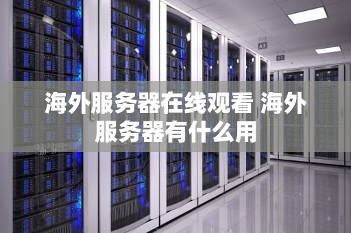 海外服务器在线观看 海外服务器有什么用