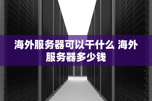 海外服务器可以干什么 海外服务器多少钱