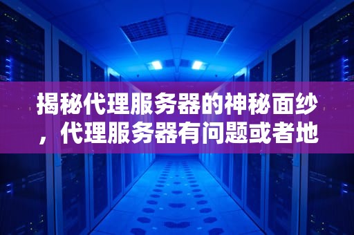 揭秘代理服务器的神秘面纱，代理服务器有问题或者地址有误