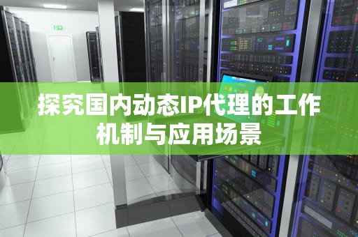 探究国内动态IP代理的工作机制与应用场景