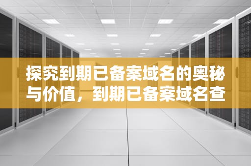 探究到期已备案域名的奥秘与价值，到期已备案域名查询