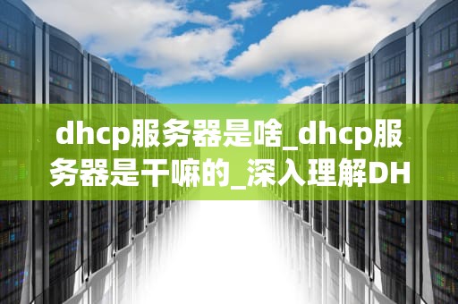 dhcp服务器是啥_dhcp服务器是干嘛的_深入理解DHCP服务器