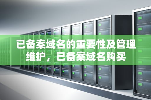 已备案域名的重要性及管理维护，已备案域名购买