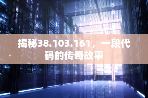 揭秘38.103.161，一段代码的传奇故事