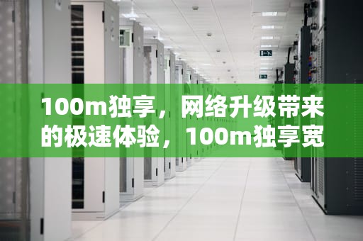 100m独享，网络升级带来的极速体验，100m独享宽带