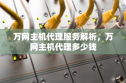 万网主机代理服务解析，万网主机代理多少钱