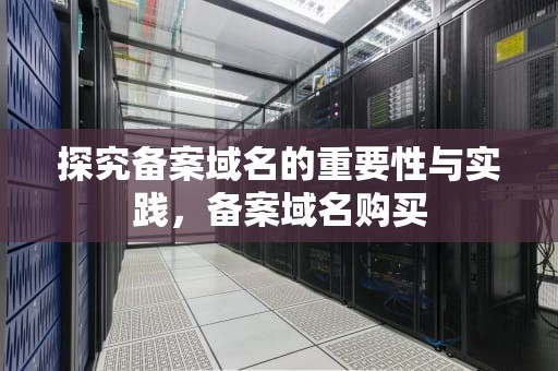 探究备案域名的重要性与实践，备案域名购买