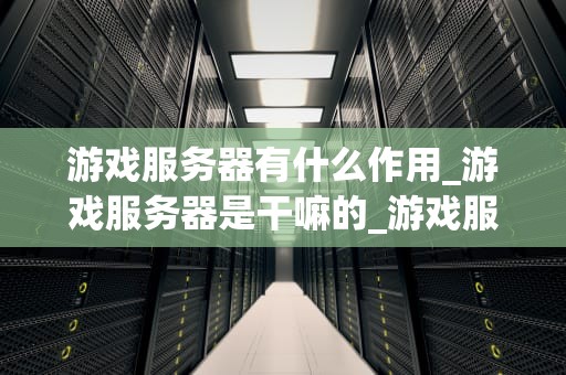 游戏服务器有什么作用_游戏服务器是干嘛的_游戏服务器的作用及其重要性