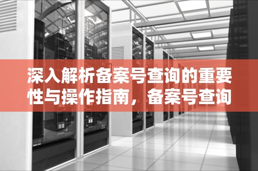深入解析备案号查询的重要性与操作指南，备案号查询平台官网