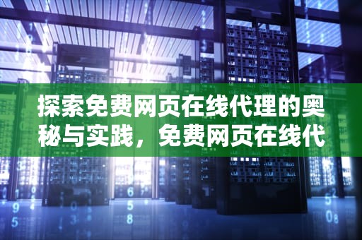 探索免费网页在线代理的奥秘与实践，免费网页在线代理服务器