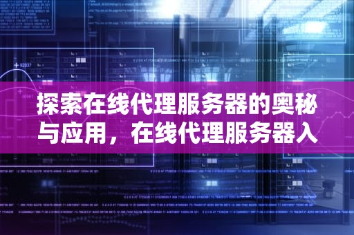 探索在线代理服务器的奥秘与应用，在线代理服务器入口