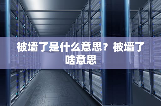 被墙了是什么意思？被墙了啥意思