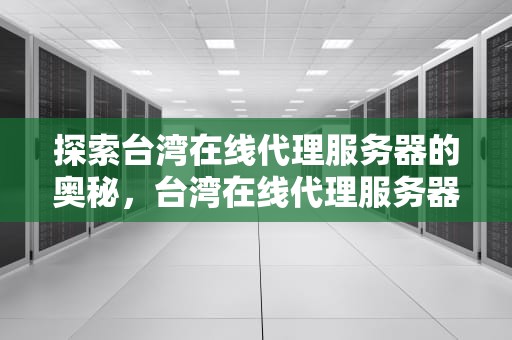 探索台湾在线代理服务器的奥秘，台湾在线代理服务器地址