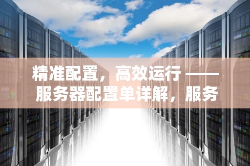 精准配置，高效运行 —— 服务器配置单详解，服务器配置单纤单向