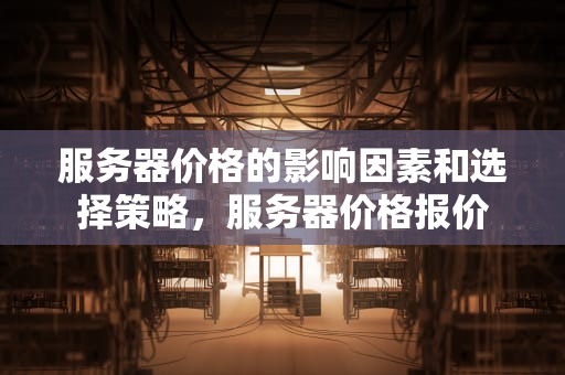 服务器价格的影响因素和选择策略，服务器价格报价