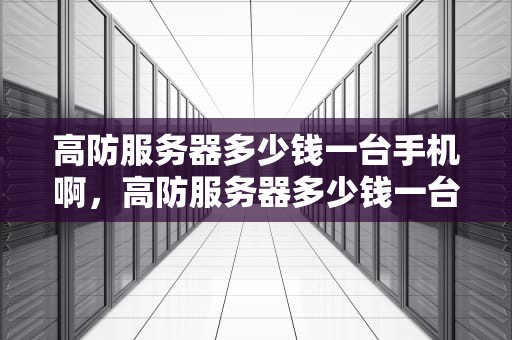 高防服务器多少钱一台手机啊，高防服务器多少钱一台手机啊