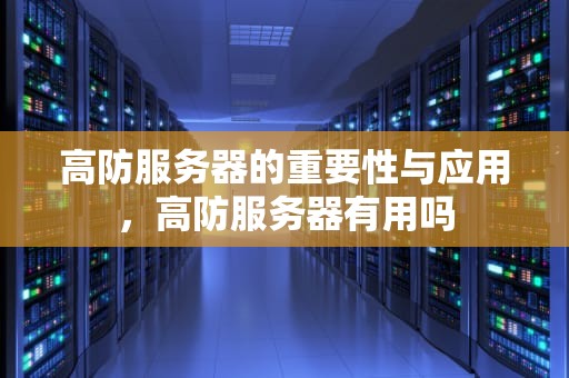 高防服务器的重要性与应用，高防服务器有用吗