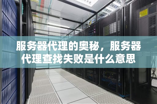 服务器代理的奥秘，服务器代理查找失败是什么意思