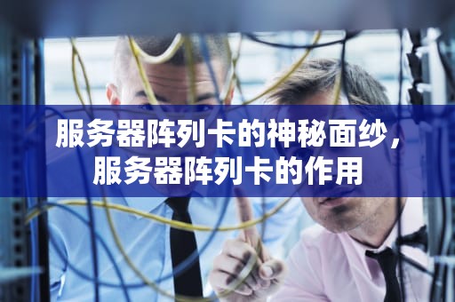 服务器阵列卡的神秘面纱，服务器阵列卡的作用