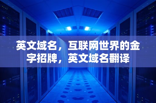 英文域名，互联网世界的金字招牌，英文域名翻译