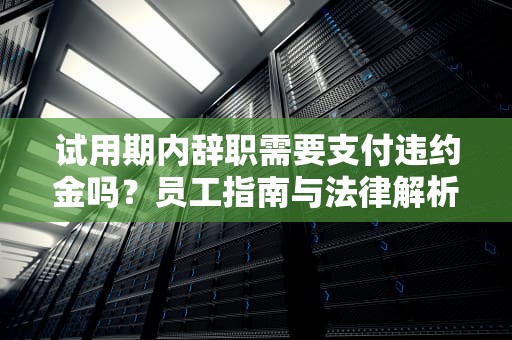 试用期内辞职需要支付违约金吗？员工指南与法律解析，试用期内辞职需要付违约金吗