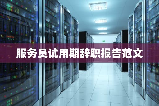 服务员试用期辞职报告范文