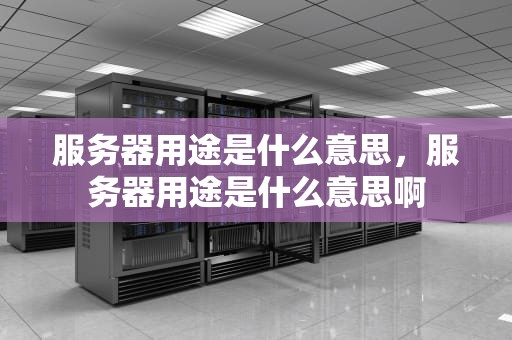 服务器用途是什么意思，服务器用途是什么意思啊