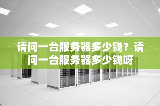 请问一台服务器多少钱？请问一台服务器多少钱呀