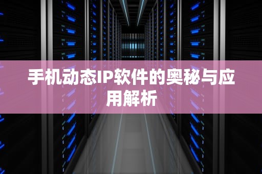 手机动态IP软件的奥秘与应用解析