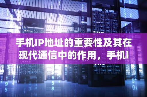 手机IP地址的重要性及其在现代通信中的作用，手机ip地址查询