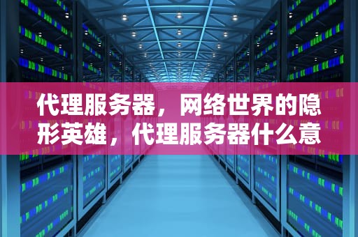 代理服务器，网络世界的隐形英雄，代理服务器什么意思?