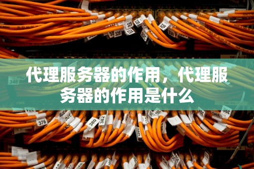代理服务器的作用，代理服务器的作用是什么