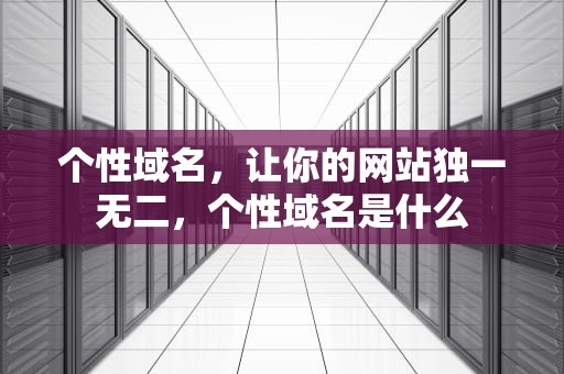 个性域名，让你的网站独一无二，个性域名是什么