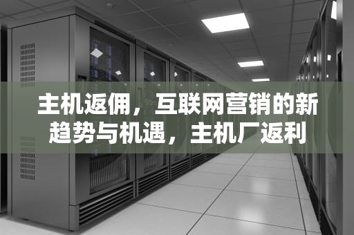 主机返佣，互联网营销的新趋势与机遇，主机厂返利