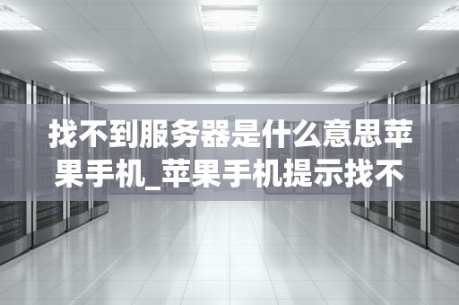 找不到服务器是什么意思苹果手机_苹果手机提示找不到服务器_找不到服务器是什么意思苹果手机？