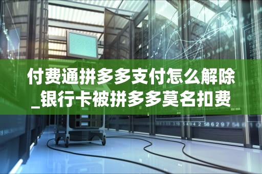 付费通拼多多支付怎么解除_银行卡被拼多多莫名扣费怎么追回_付费通拼多多支付解除指南