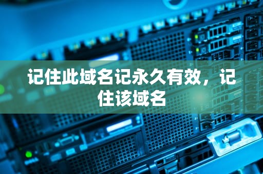 记住此域名记永久有效，记住该域名