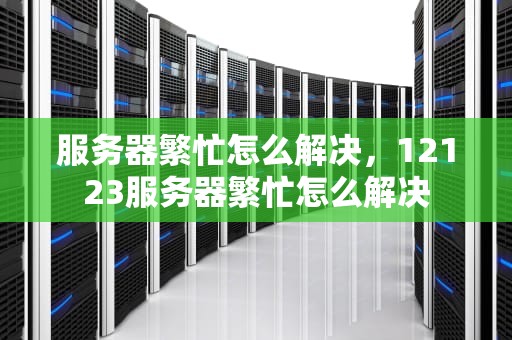 服务器繁忙怎么解决，12123服务器繁忙怎么解决