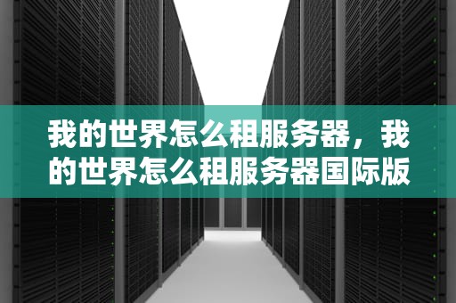 我的世界怎么租服务器，我的世界怎么租服务器国际版