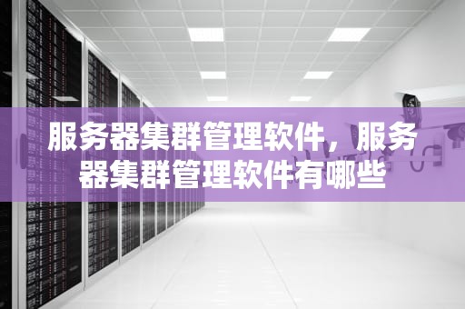 服务器集群管理软件，服务器集群管理软件有哪些