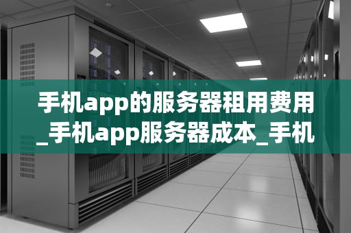 手机app的服务器租用费用_手机app服务器成本_手机App的服务器租用费用全面解析
