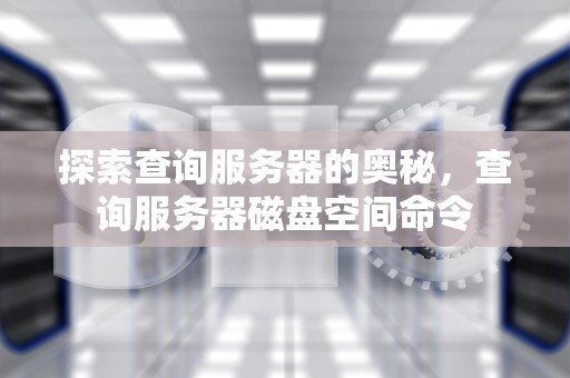 探索查询服务器的奥秘，查询服务器磁盘空间命令
