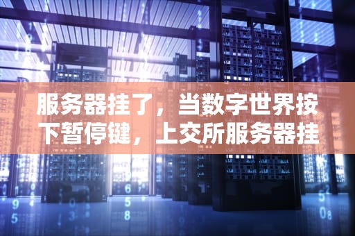 服务器挂了，当数字世界按下暂停键，上交所服务器挂了